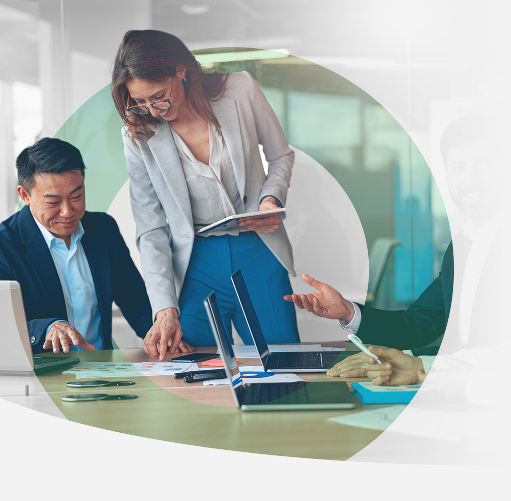 Dentist helping patient